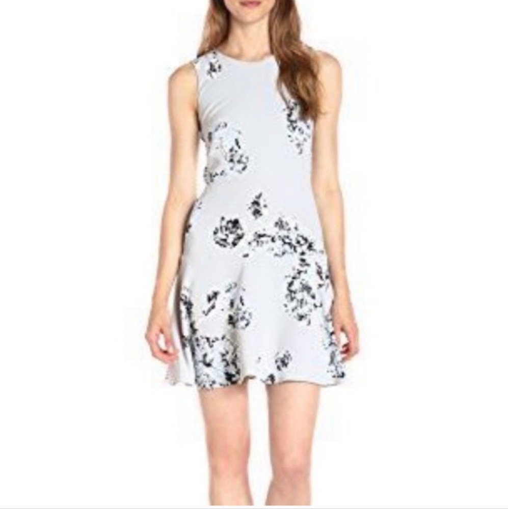 Armani Exchange A|X Floral Gray Sleeveless Dress Size 12